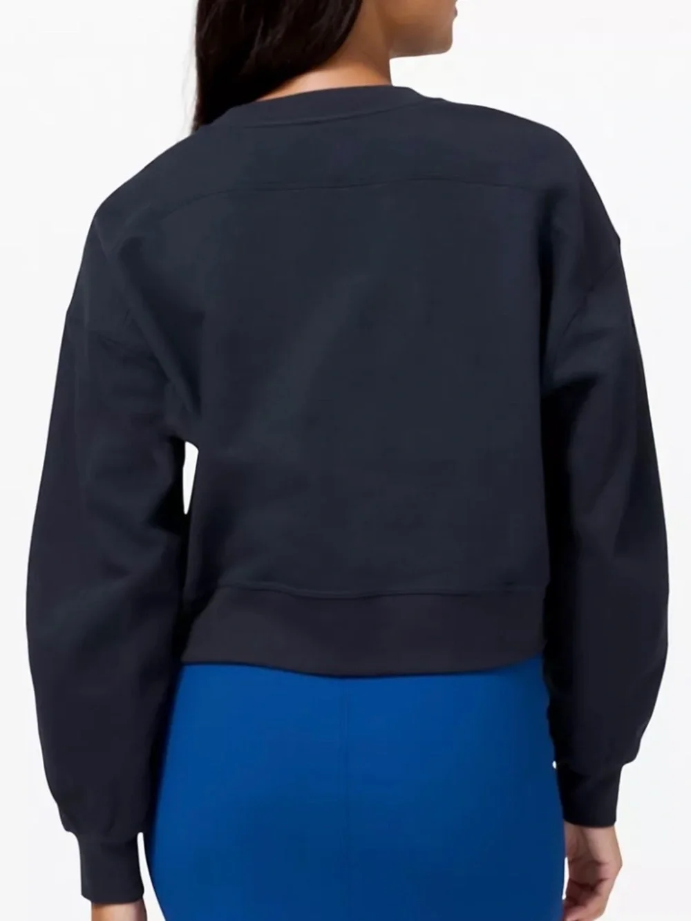 Lululemon Perfectly Oversized Cropped Crew size 8 Navy-NWT